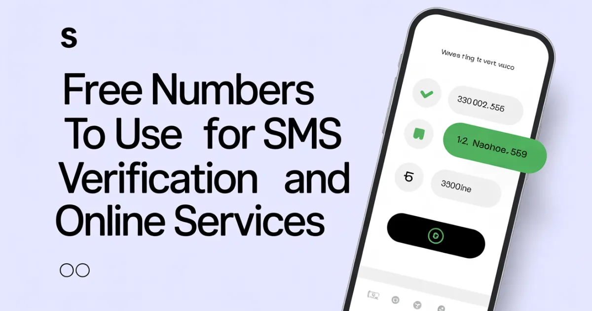 Free Numbers to Use for SMS Verification and Online Services