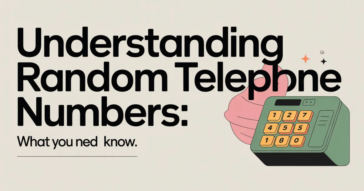 Understanding Random Telephone Numbers: What You Need to Know
